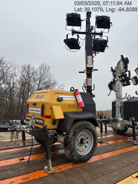 2022 Allmand NLV3GR (4) LED Light Fixture 350W, 23' Vertical Mast, 3kW Prime, Towable, Deep Sea L401, Leveling Jacks, Yanmar T4F 5.8hp