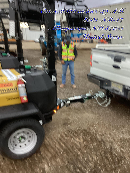 2022 Allmand NLV3GR (4) LED Light Fixture 350W, 23' Vertical Mast, 3kW Prime, Towable, ES Decals, T3