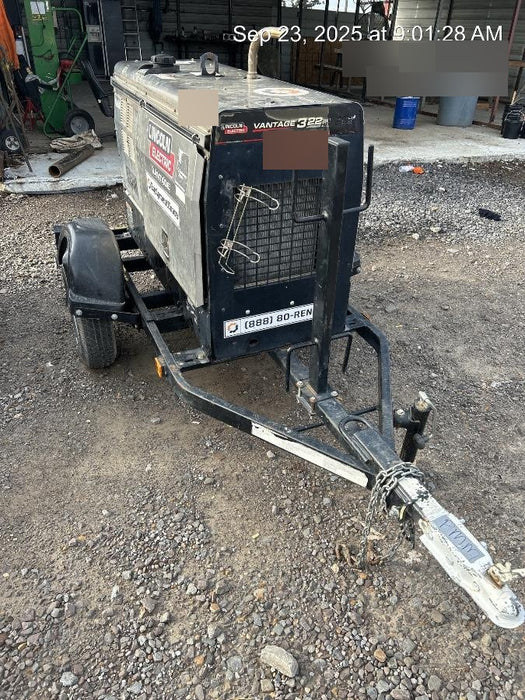 2019 Lincoln Electric Vantage 322 Welder Ready-Pak 3, Two wheel trailer, Fender and Light kit, Cable Rack