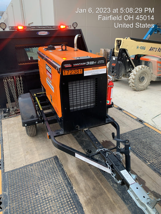 2021 Lincoln Electric Vantage 322 Vantage 322 Ready Pak 3 w/ Decals, ORANGE (includes trailer, cable rack, fender light kit) NO Telematics