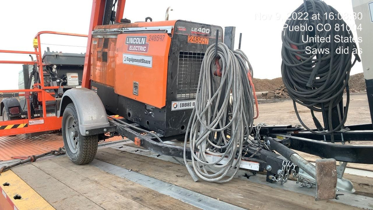 2022 Lincoln Electric LE400 Kubota V1505, Trlr, Cable Rack, Light Kit, ES Decals, T3