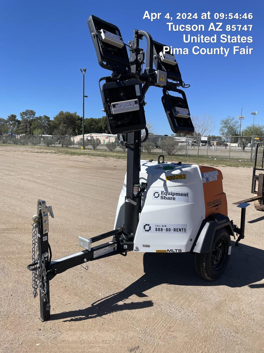 2024 Generac MLT2 Diesel, Flex Switch 120V Input, Powerzone Controller, 
(4) 320W LED Lights, 4kW Generator, 39.9 Gal Fuel Tank, 2" Ball, T3