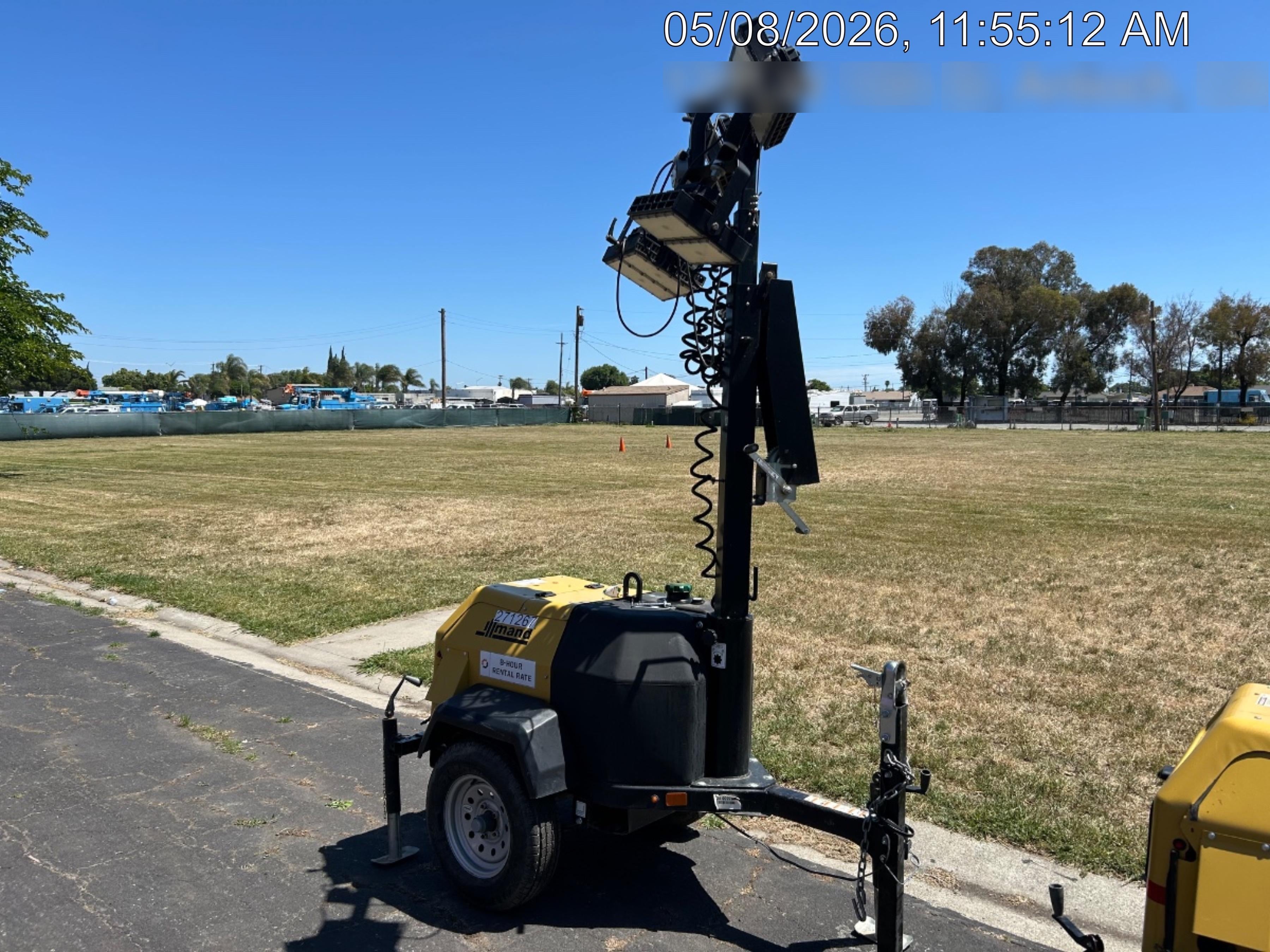 2022 Allmand NLV3GR (4) LED Light Fixture 350W, 23' Vertical Mast, 3kW Prime, Towable, ES Decals, T3