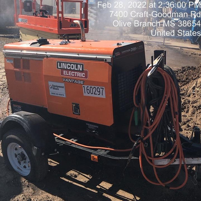 2021 Lincoln Electric Vantage 322 Vantage 322 Ready Pak 3 w/ Decals, ORANGE (includes trailer, cable rack, fender light kit) NO Telematics