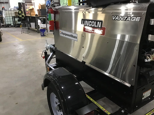 2019 Lincoln Electric Vantage 322 Welder Ready-Pak 3, Two wheel trailer, Fender and Light kit, Cable Rack