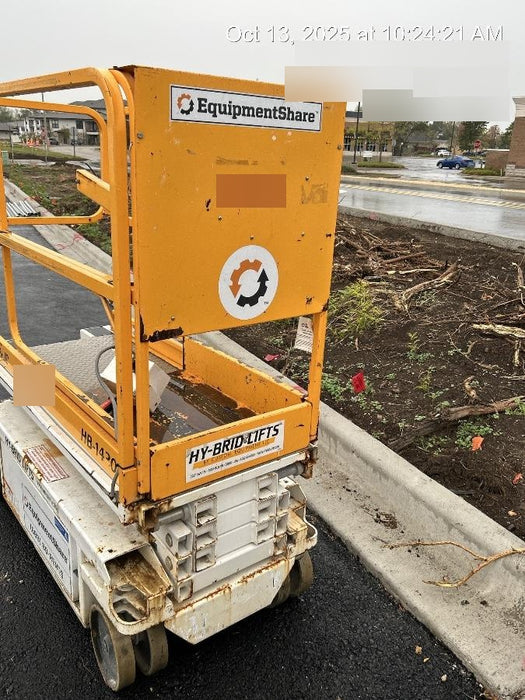 Custom Equipment HB-1430 Hy-Brid Scissor Lift
Platform capacity up to 670 lbs
Working height up to 20 ft
Weighs under 1,700 lbs
Non-marking wheels