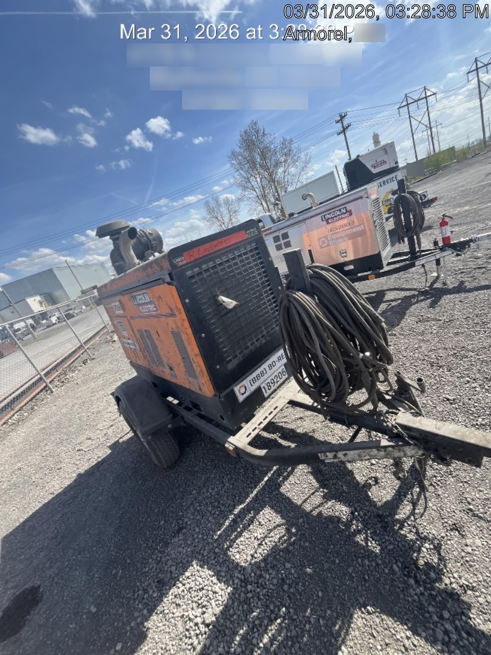 2021 Lincoln Electric Vantage 549X Ready Pak 3, ORANGE (includes trailer, cable rack, fender light kit)