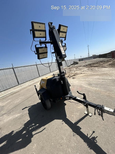 Allmand NLV3GR (4) LED Light Fixture 350W, 23' Vertical Mast, 3kW Prime, Towable, Deep Sea L401, Leveling Jacks, Yanmar T4F 5.8hp