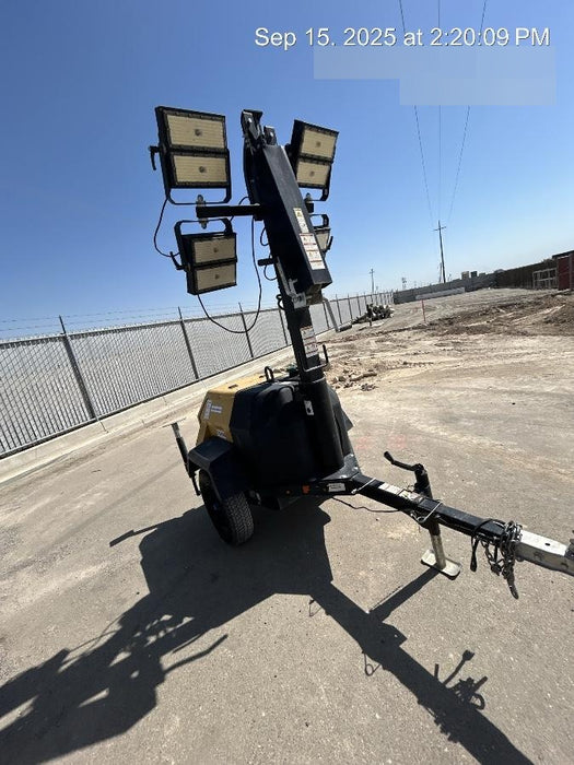 Allmand NLV3GR (4) LED Light Fixture 350W, 23' Vertical Mast, 3kW Prime, Towable, Deep Sea L401, Leveling Jacks, Yanmar T4F 5.8hp