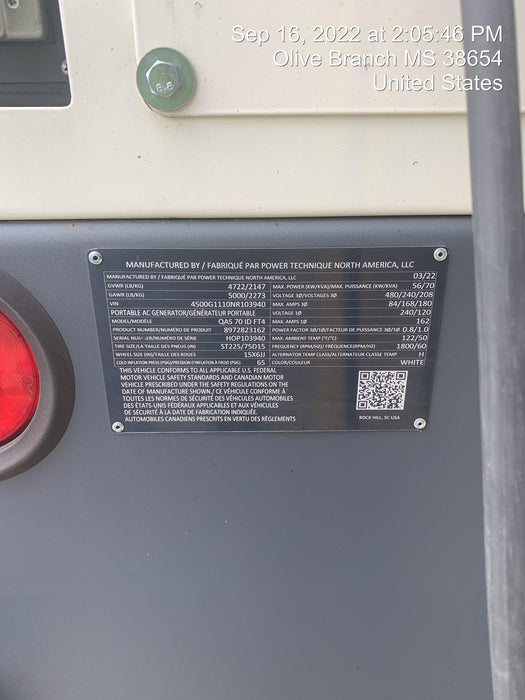 2022 ATLAS COPCO QAS 125