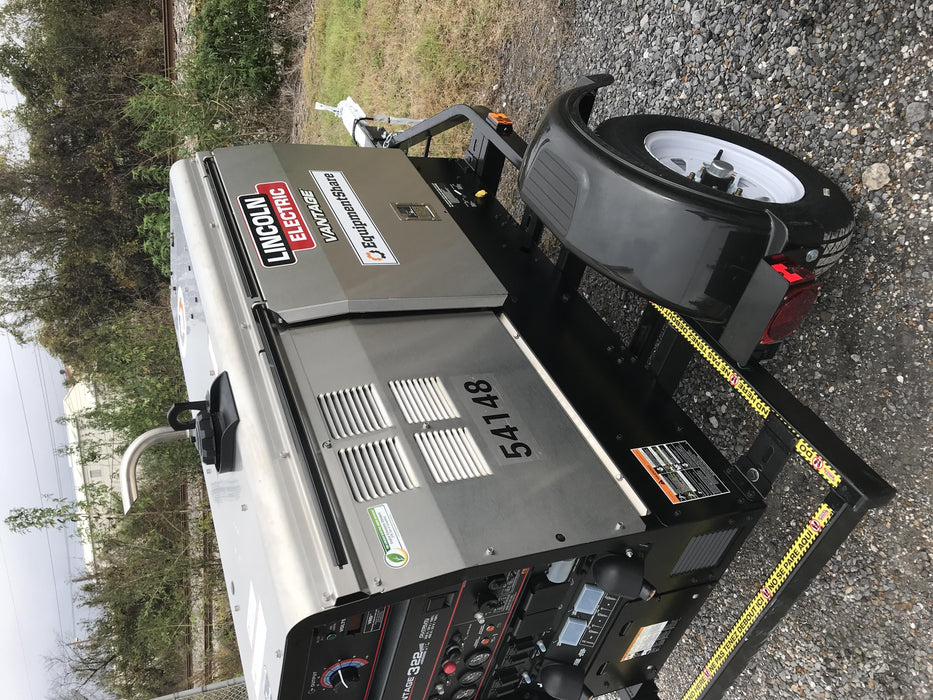 2019 Lincoln Electric Vantage 322 Welder Ready-Pak 3, Two wheel trailer, Fender and Light kit, Cable Rack