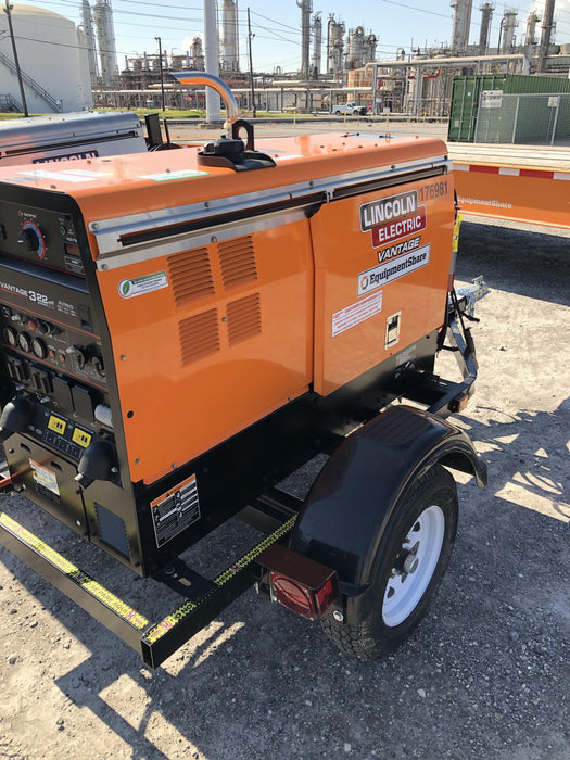 2021 Lincoln Electric Vantage 322 Vantage 322 Ready Pak 3 w/ Decals, ORANGE (includes trailer, cable rack, fender light kit) NO Telematics