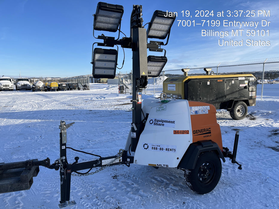 2023 Generac MLT2 Diesel, Flex Switch 120V Input, Powerzone Controller, (4) 320W LED Lights, 4kW Generator, 39.9 Gal Fuel Tank, 2" Ball, T3