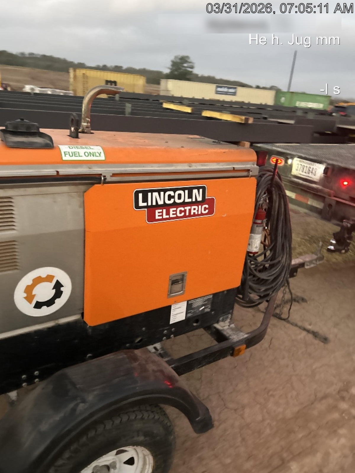 2019 Lincoln Electric Vantage 322 Ready-Pak 3, Two Wheel Trailer, Fender and Light Kit, Cable Rack