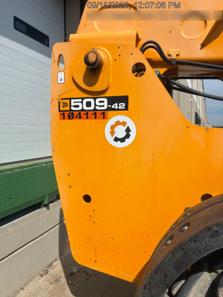 2020 JCB 509-42 Canopy, Solid Tires, Work Lights, Beacon, Aux Hydraulics, Back up Alarm, Lifting Eye, ES Decals