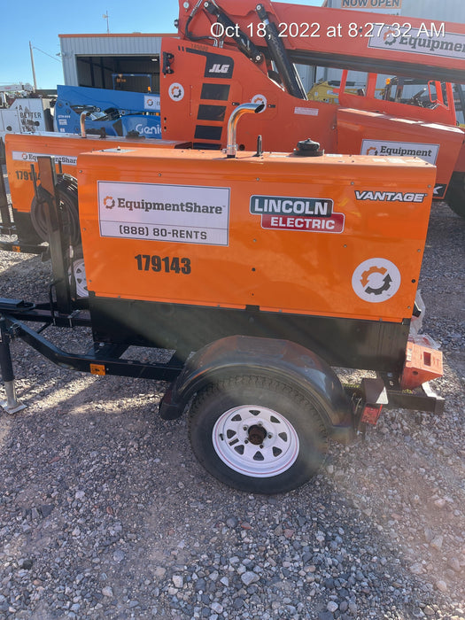 2021 Lincoln Electric Vantage 322 Vantage 322 Ready Pak 3 w/ Decals, ORANGE (includes trailer, cable rack, fender light kit) NO Telematics