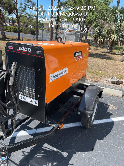 2022 Lincoln Electric LE400 Kubota V1505, Trlr, Cable Rack, Light Kit, ES Decals, T3