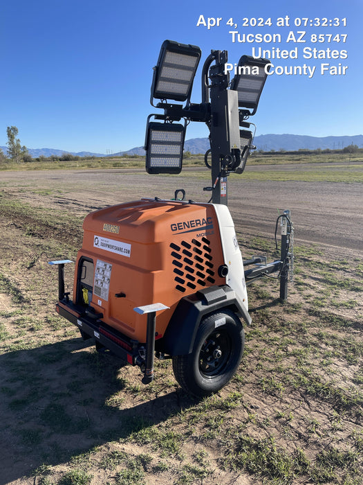 2024 Generac MLT2 Diesel, Flex Switch 120V Input, Powerzone Controller, 
(4) 320W LED Lights, 4kW Generator, 39.9 Gal Fuel Tank, 2" Ball, T3