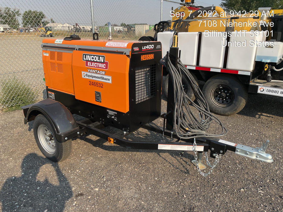 2022 Lincoln Electric LE400 Kubota V1505, Trlr, Cable Rack, Light Kit, ES Decals, T3