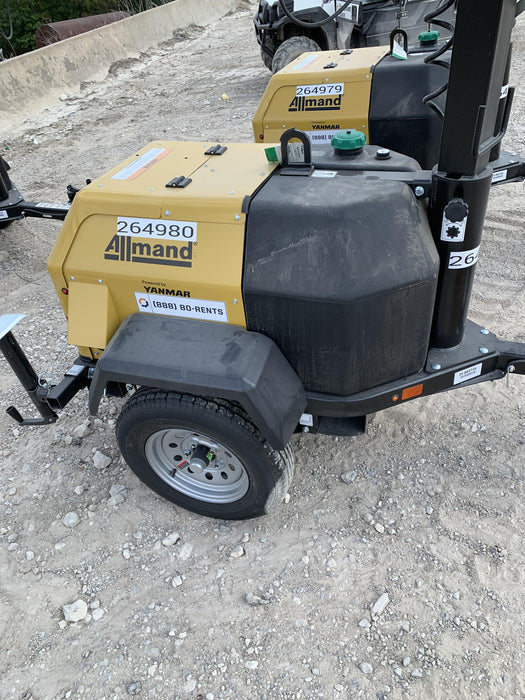 2022 Allmand NLV3GR (4) LED Light Fixture 350W, 23' Vertical Mast, 3kW Prime, Towable, ES Decals, T3