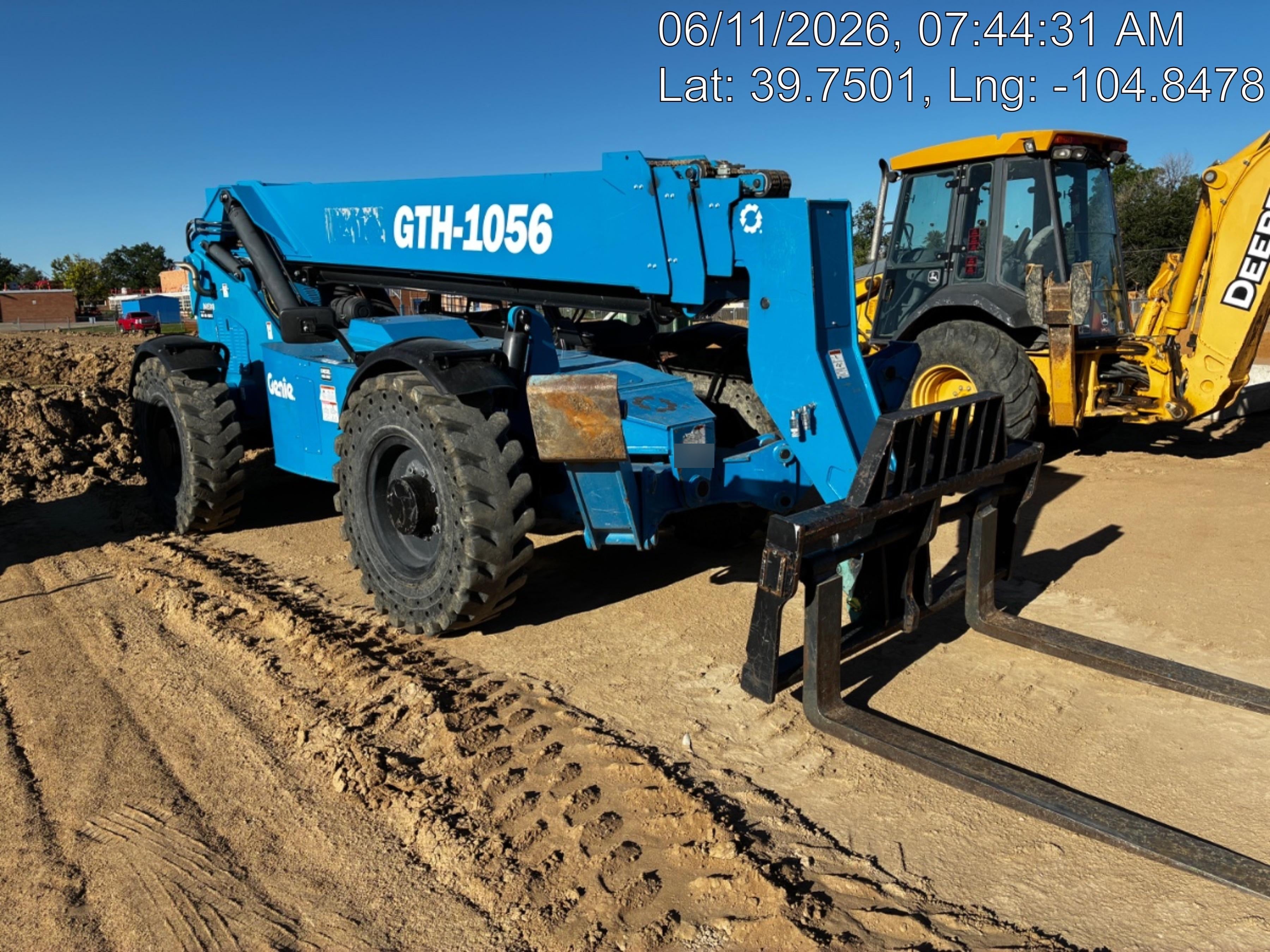 2018 Genie GTH-1056 GTH-1056 w/Open ROPS, Solid Tires, Work Lights, 60" carriage/forks, cab mesh, beacon