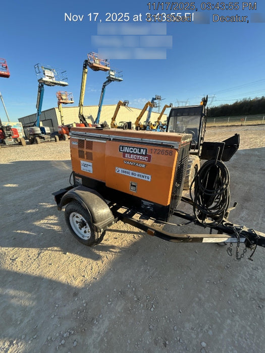 2021 Lincoln Electric Vantage 322 Vantage 322 Ready Pak 3 w/ Decals, ORANGE (includes trailer, cable rack, fender light kit) NO Telematics