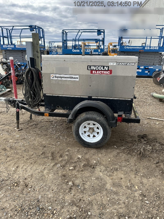 2019 Lincoln Electric Vantage 322 Ready-Pak 3, Two Wheel Trailer, Fender and Light Kit, Cable Rack