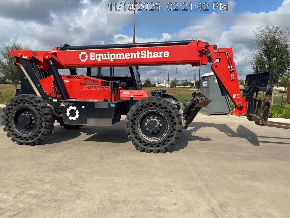 2019 Manitou MTA10055 Cab/Heat/Air, 120 HP, Solid Tires, Work Lights, Lift Hook, Auxiliary Hydraulics 66" Carriage and 60" Forks