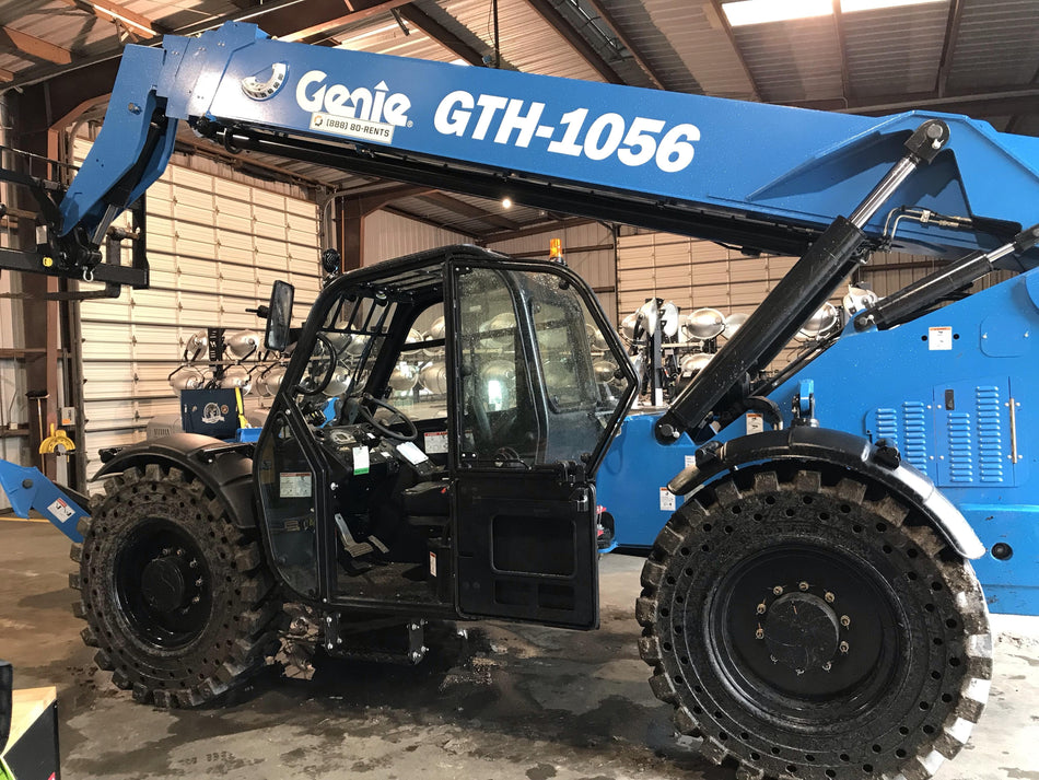2018 Genie GTH-1056 Genie GTH-1056 w/CAB, Solid Tires, Work Lights, 60" carriage/forks, cab mesh, beacon