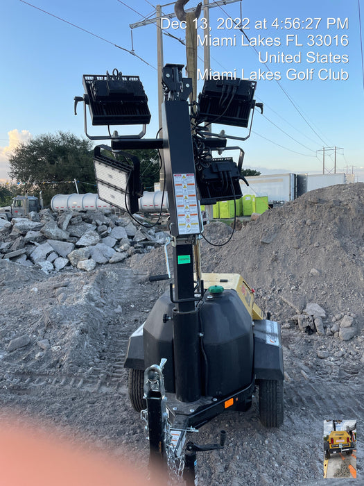 2022 Allmand NLV3GR (4) LED Light Fixture 350W, 23' Vertical Mast, 3kW Prime, Towable, ES Decals, T3