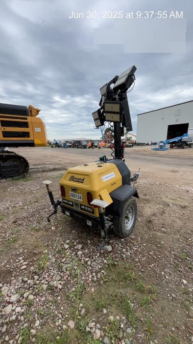 2022 Allmand NLV3GR (4) LED Light Fixture 350W, 23' Vertical Mast, 3kW Prime, Towable, ES Decals, T3