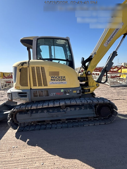2019 Wacker Neuson ET90 Enclosed Cab, Hybrid Tracks, Long Dipperstick, T4, Hydraulic Thumb w/Manual QC, Buckets: 18/24/36"