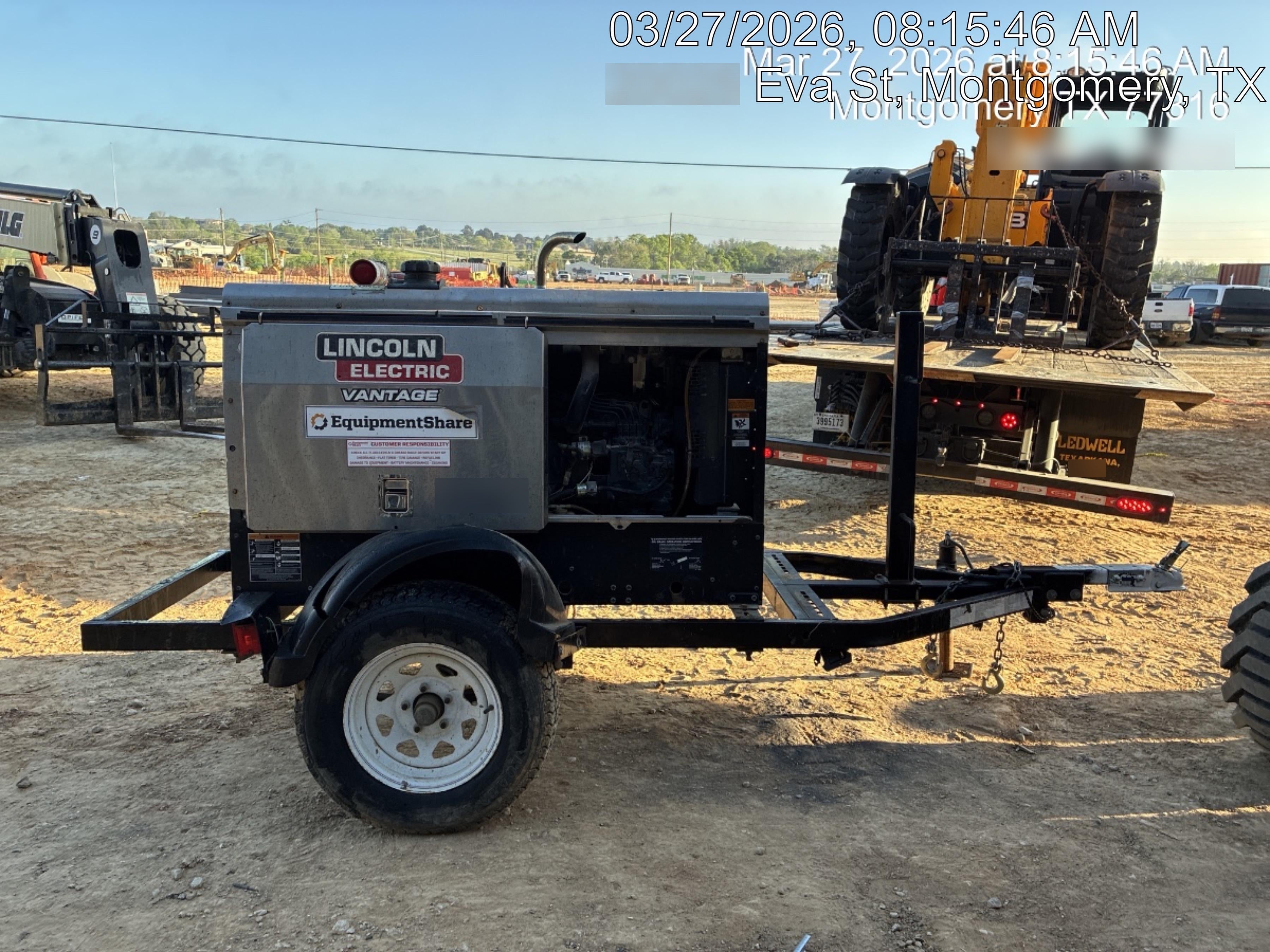 2019 Lincoln Electric Vantage 322 Ready-Pak 3, Two Wheel Trailer, Fender and Light Kit, Cable Rack