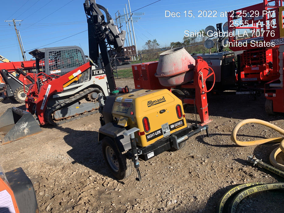 2022 Allmand NLV3GR (4) LED Light Fixture 350W, 23' Vertical Mast, 3kW Prime, Towable, Deep Sea L401, Leveling Jacks, Yanmar T4F 5.8hp