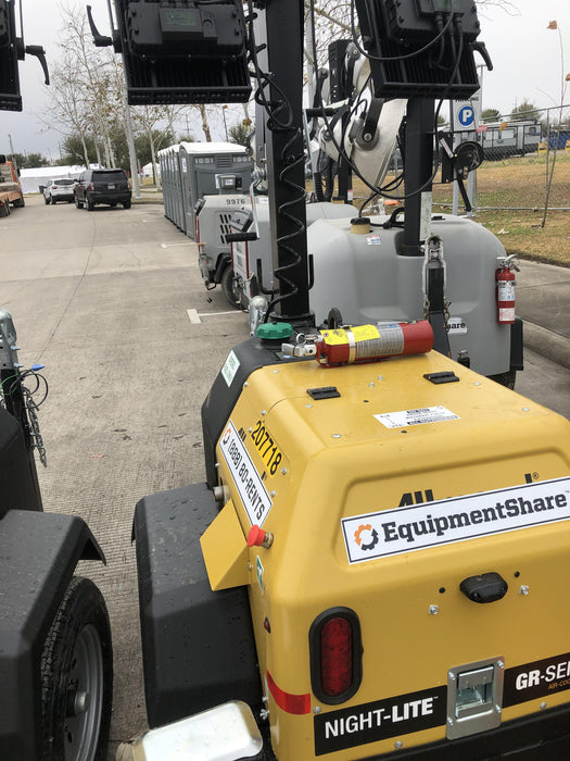 2022 Allmand NLV3GR (4) LED Light Fixture 350W, 23' Vertical Mast, 3kW Prime, Towable, Deep Sea L401, Leveling Jacks, Yanmar T4F 5.8hp