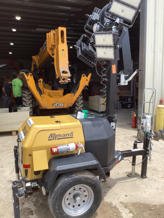 2022 Allmand NLV3GR (4) LED Light Fixture 350W, 23' Vertical Mast, 3kW Prime, Towable, Deep Sea L401, Leveling Jacks, Yanmar T4F 5.8hp