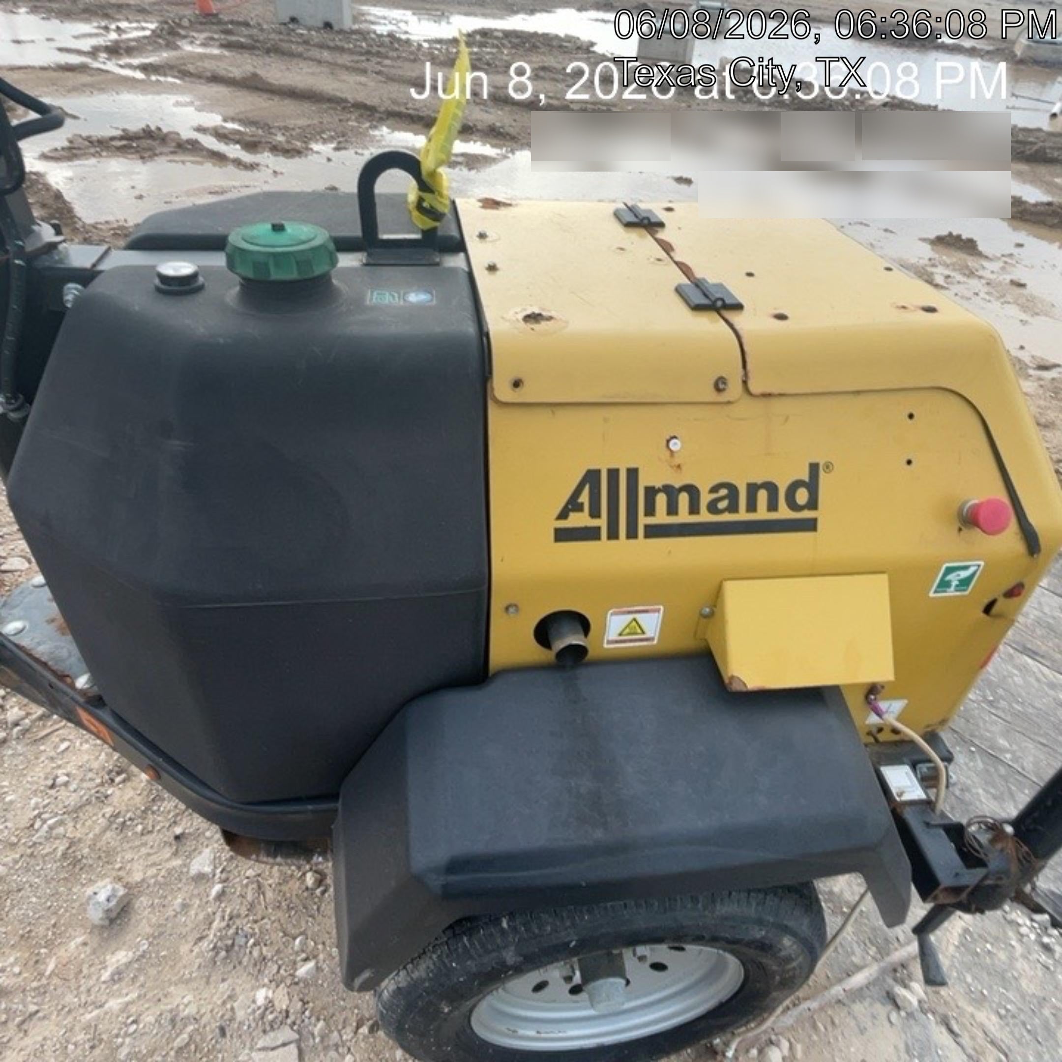 2022 Allmand NLV3GR (4) LED Light Fixture 350W, 23' Vertical Mast, 3kW Prime, Towable, Deep Sea L401, Leveling Jacks, Yanmar T4F 5.8hp