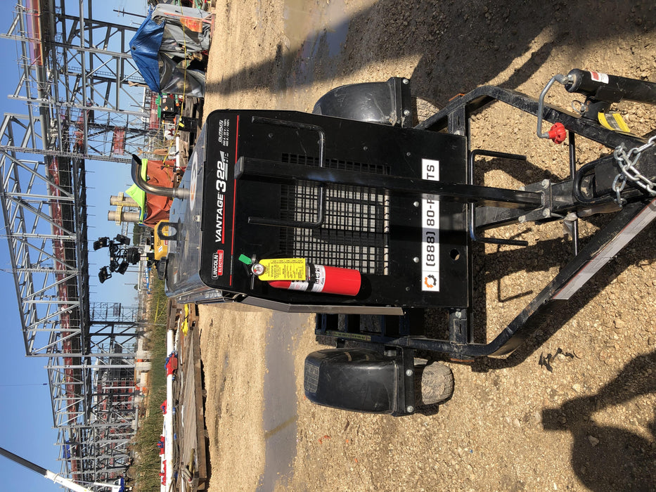 2019 Lincoln Electric Vantage 322 Ready-Pak 3, Two Wheel Trailer, Fender and Light Kit, Cable Rack