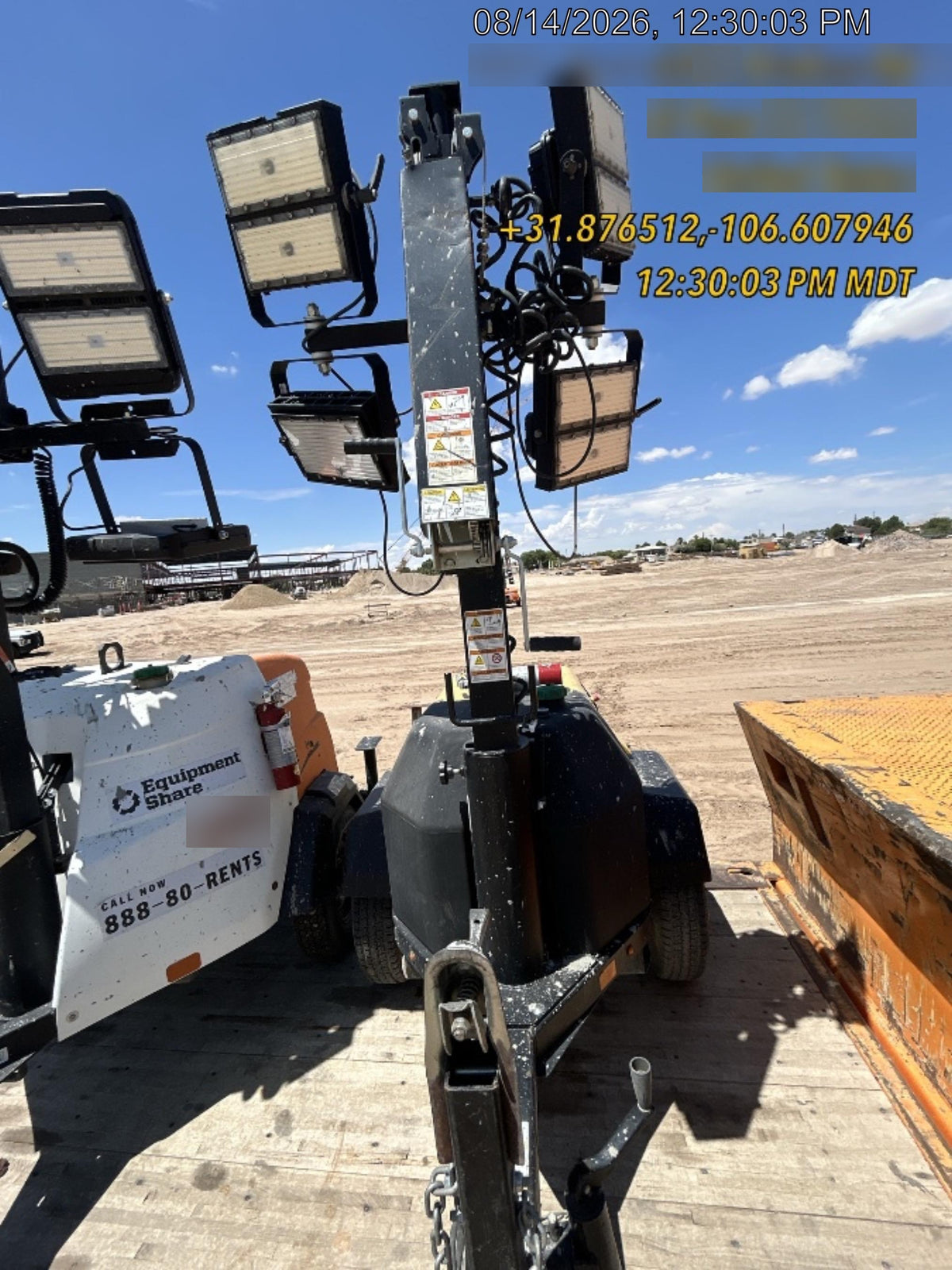 2022 Allmand NLV3GR (4) LED Light Fixture 350W, 23' Vertical Mast, 3kW Prime, Towable, Deep Sea L401, Leveling Jacks, Yanmar T4F 5.8hp