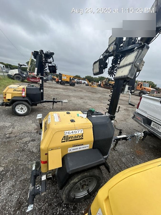 2022 Allmand NLV3GR (4) LED Light Fixture 350W, 23' Vertical Mast, 3kW Prime, Towable, ES Decals, T3