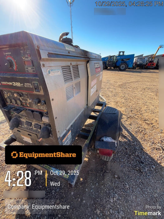 2019 Lincoln Electric Vantage 322 Welder Ready-Pak 3, Two wheel trailer, Fender and Light kit, Cable Rack