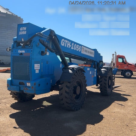 2019 Genie GTH-1056 Cab/Heat/AC, Solid RT Tires, LED Work Lights, Beacon 60" QA Carriage, 60" Forks