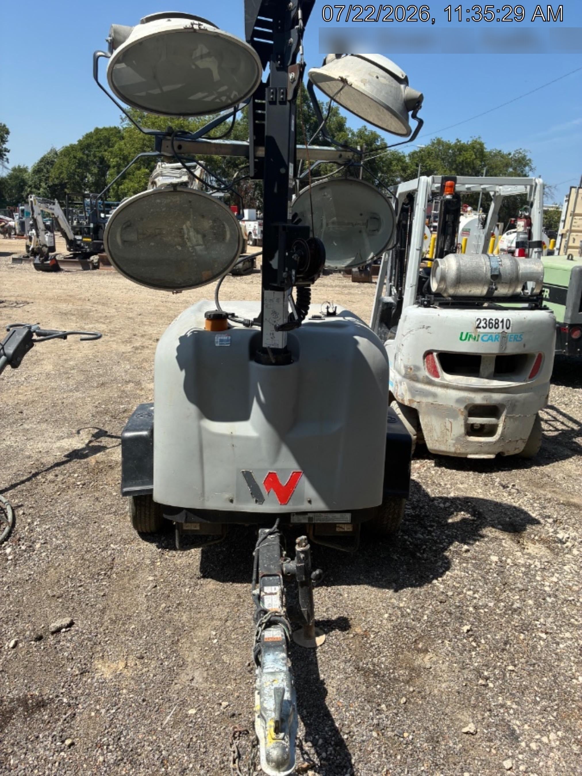 2018 Wacker Neuson LTV6L-MH Wacker Neuson LTV6L Mobile Light Tower w/Fuel Level Sensor Installed