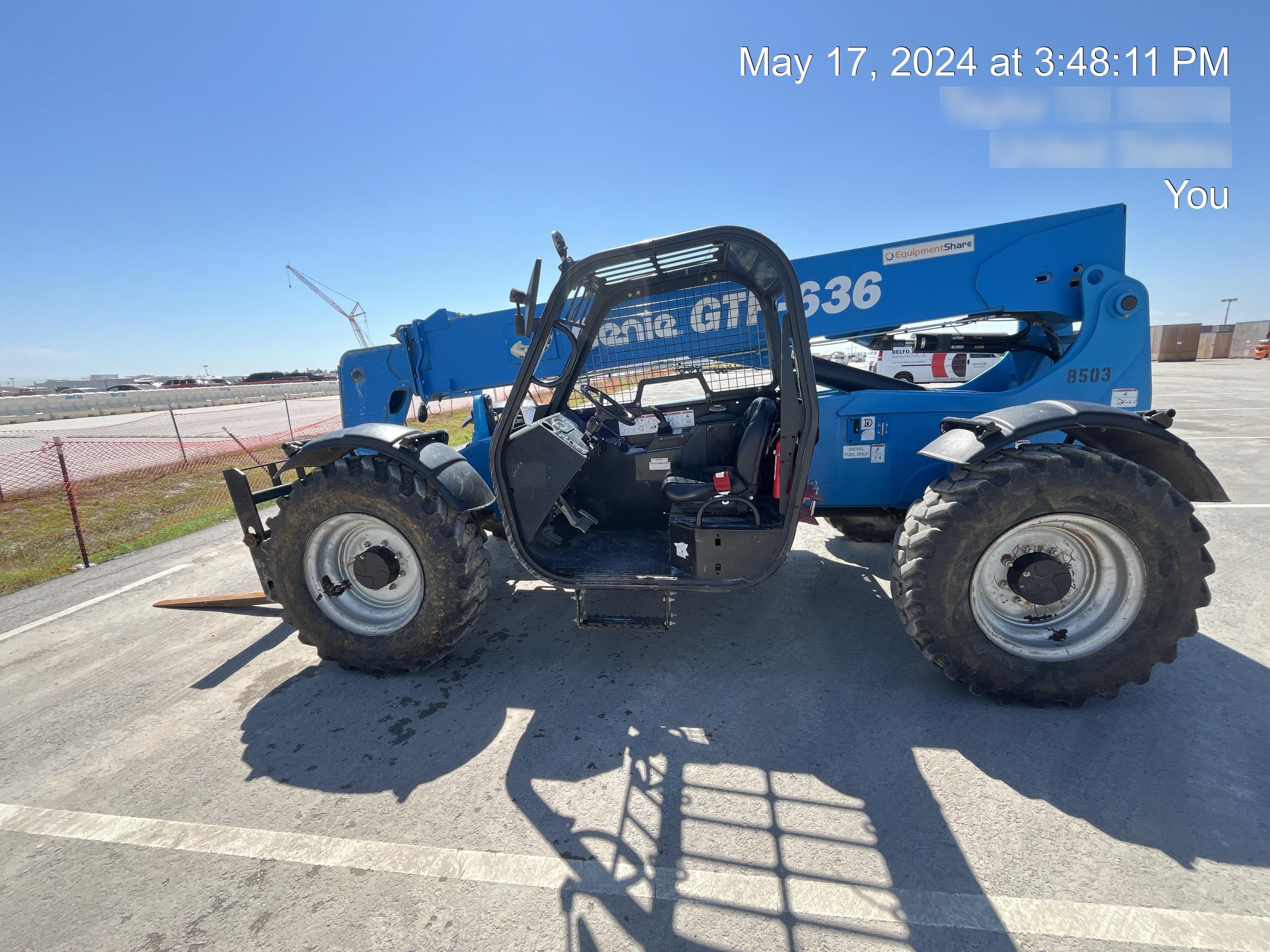 2018 Genie GTH-636 Genie GTH-636 w/Open ROPS, FF Tires, Work Light/Beacon, 48" Carriage and Forks
