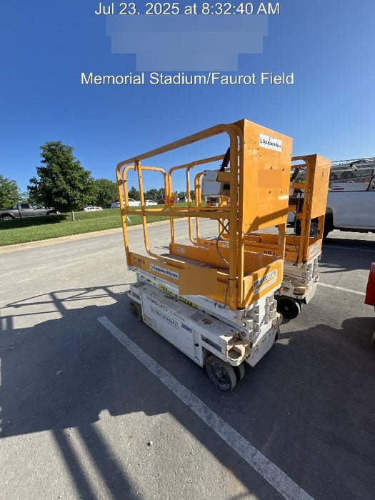 Custom Equipment HB-1430 <ul>
 <li>Hy-Brid Scissor Lift</li>
  <li>Platform capacity up to 670 lbs.</li>
  <li>Working height up to 20 ft</li>
  <li>Weighs under 1,700 lbs.</li>
  <li>Non-marking wheels </li>
</ul>