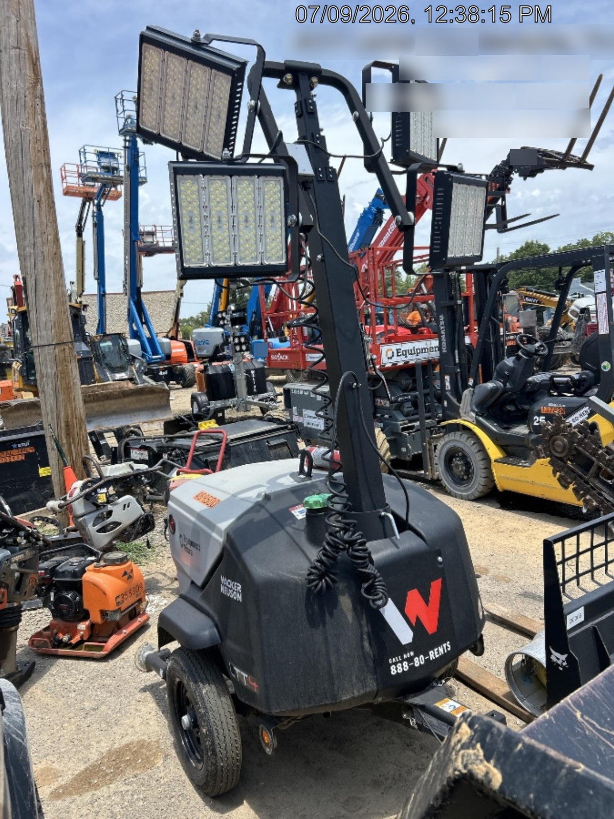2024 Wacker Neuson LTT4 Diesel, Kohler KDW702, Deep Sea Controller, Auto Start, LED 320W, Bypass Outlet, T3