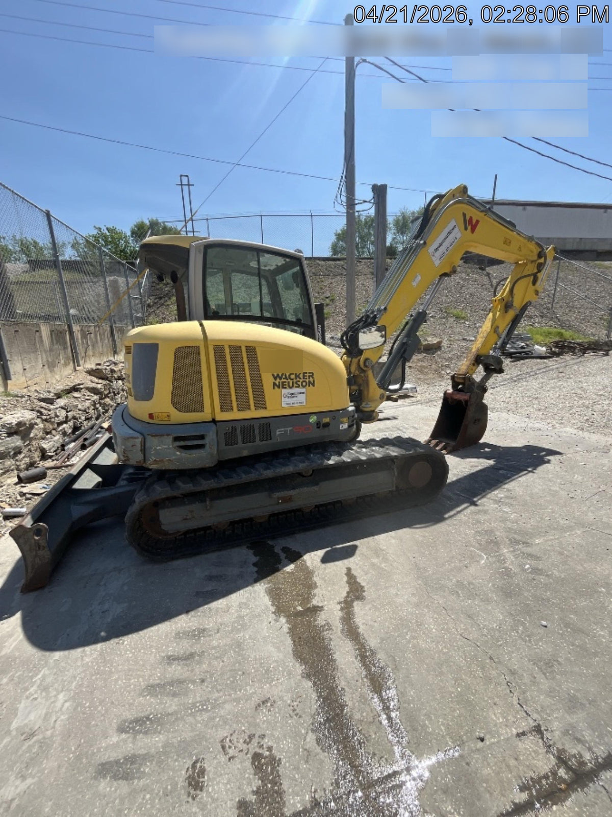 Wacker Neuson ET90 Cab, Long Dipperstick, Track, Bucket
