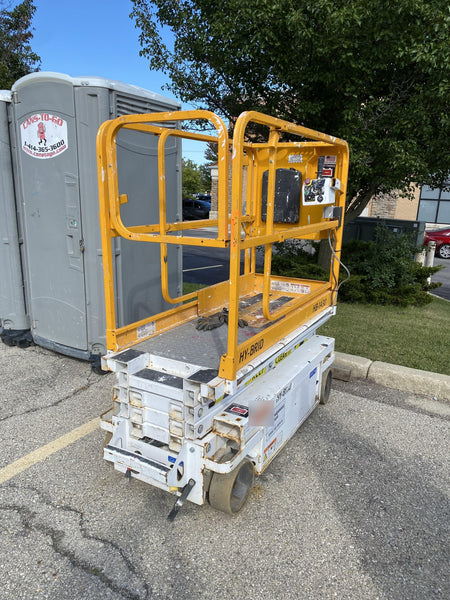 Custom Equipment HB-1430 Hy-Brid Scissor Lift
Platform capacity up to 670 lbs
Working height up to 20 ft
Weighs under 1,700 lbs
Non-marking wheels