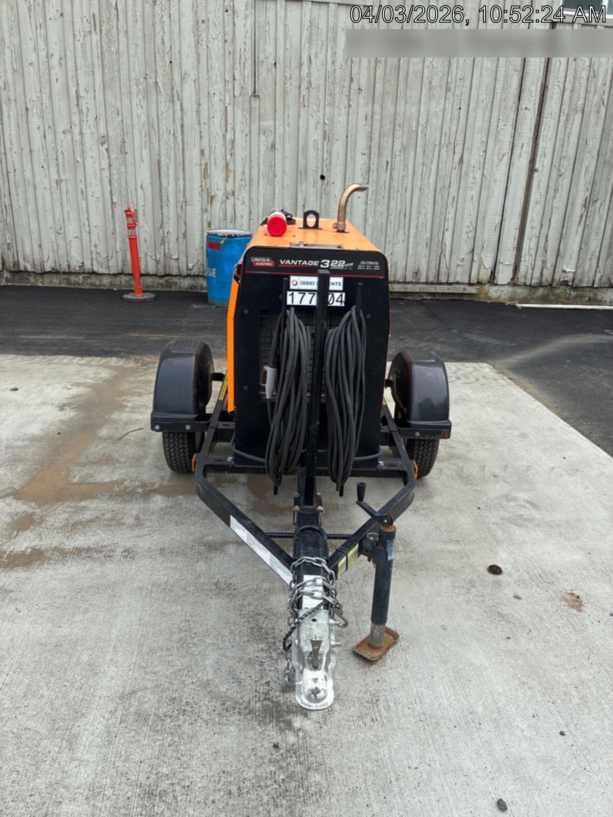 2021 Lincoln Electric Vantage 322 Vantage 322 Ready Pak 3 w/ Decals, ORANGE (includes trailer, cable rack, fender light kit) NO Telematics