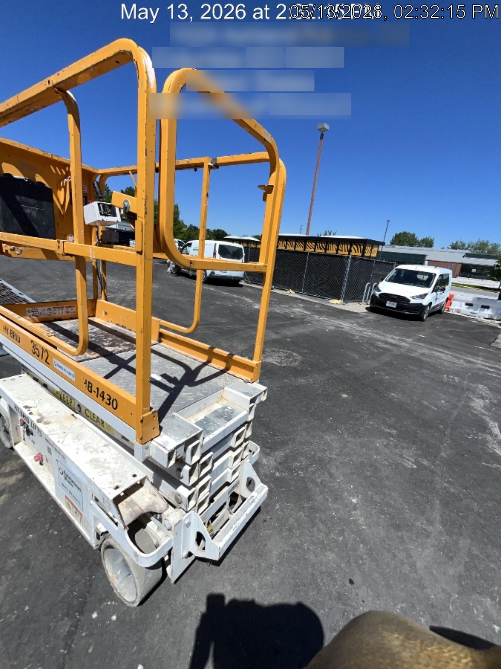 Custom Equipment HB-1430 Hy-Brid Scissor Lift
Platform capacity up to 670 lbs
Working height up to 20 ft
Weighs under 1,700 lbs
Non-marking wheels